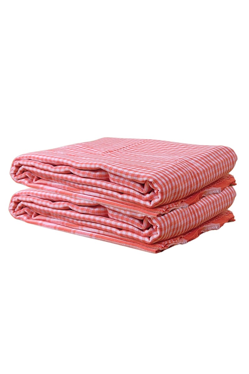 Vibrant Orange Colour Gamcha | Soft, Absorbent Cotton Towel for Bath, Travel, and Everyday Use (2)