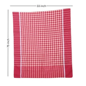 Hitech Sales Traditional Cotton Gamcha Towel Set of 2 – Handloom Checkered Bath Towels | Soft, Lightweight, Quick-Dry | Multipurpose Use for Bathing, Travel | Red & Green(33x75inch) Hitech Sales Traditional Cotton Gamcha Towel Set of 2 – Handloom Checkered Bath Towels | Soft, Lightweight, Quick-Dry | Multipurpose Use for Bathing, Travel | Red & Green(33x75inch)
