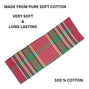 Vibrant Multicolour Cotton Gamcha | Soft, Absorbent, and Lightweight Towel for Bath, Travel, and Multipurpose Use (3)