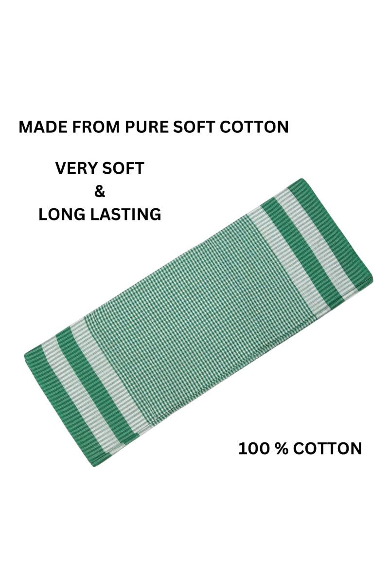 Traditional Green Cotton Gamcha | Soft, Absorbent, Lightweight Towel for Multipurpose Use – Bath, Face, Travel & Gym (2)