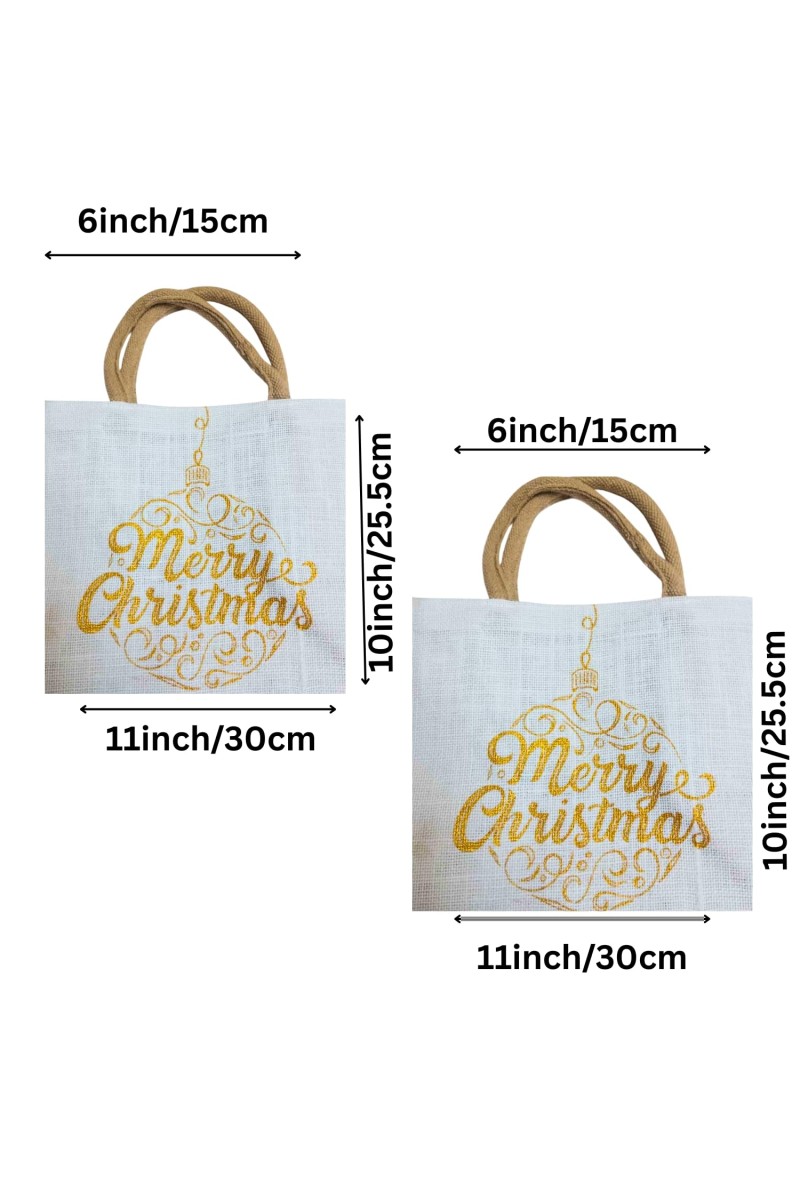 women's jute Tote Bag (set of 2)– Large Reusable Jute Burlap Bag with Handles, Ornament Design, Eco-Friendly Bag for Shopping, Parties & Decorations