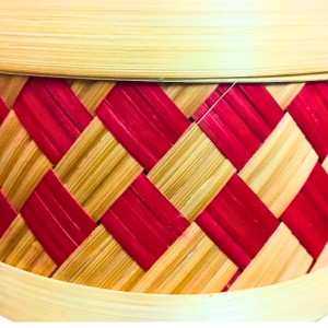 Handmade Storage Box with Lid | Traditional Woven Bamboo Container for Kitchen, Home Décor, Dry Snacks, jewleery Sweets, & Gifts | Eco-Friendly Round Bamboo Box (3.8/6.8)