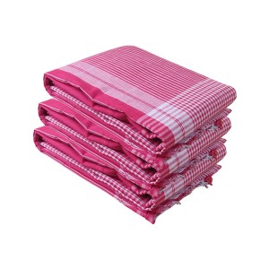 Traditional Red Cotton Gamcha | Absorbent, Lightweight Towel for Bath, Face, Travel & Multipurpose Use (3)