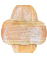 Rustic Wooden Serving Tray, Scalloped Edges, Natural Wood Grain Finish Rustic Wooden Serving Tray, Scalloped Edges, Natural Wood Grain Finish