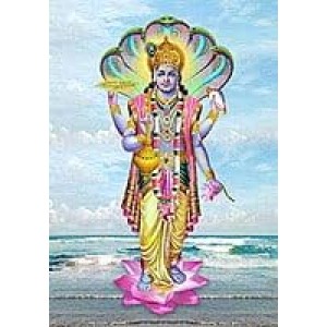 Divine NARAYANA Photo with Elegant Wood Lamination – Blessings for Your Home