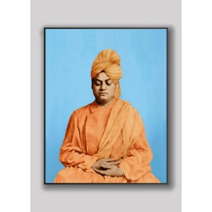 HI Tech Sales Swami Vivekananda wood laminated photo, Swami Vivekananda in Meditation Posture