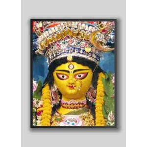 Divine MA DURGA Photo with Elegant Wood Lamination – Blessings for Your Home