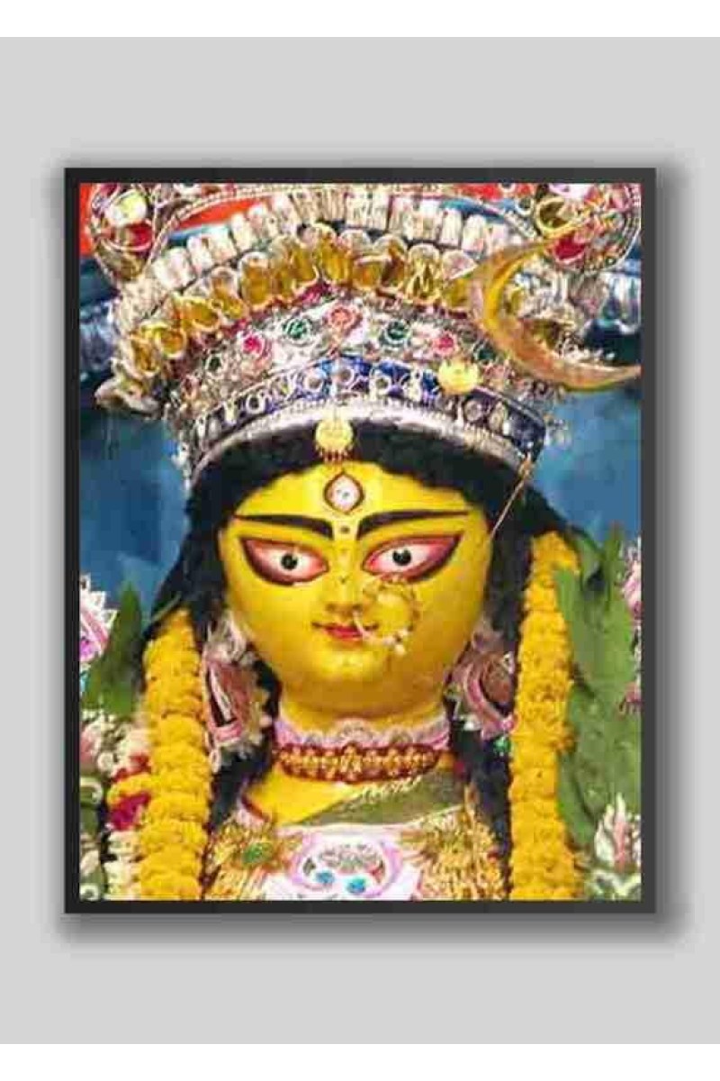Divine MA DURGA Photo with Elegant Wood Lamination – Blessings for Your Home