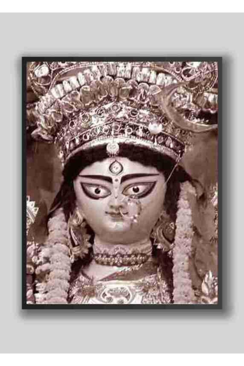 Divine MA DURGA Photo with Elegant Wood Lamination – Blessings for Your Home