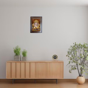 Hi Tech Sales Shree Ganesh Polystyrene Photo Frame for Wall Decor Home, Office, and Temple - Printed Photo, Pack of 1 Hi Tech Sales Shree Ganesh Polystyrene Photo Frame for Wall Decor Home, Office, and Temple - Printed Photo, Pack of 1