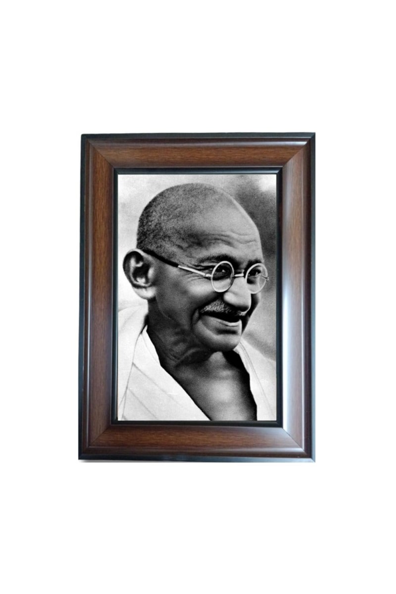 Hi Tech Sales Mahatma Gandhi Polystyrene Photo Frame for Wall Decor Home, Office, and Temple - Printed Photo, Pack of 1