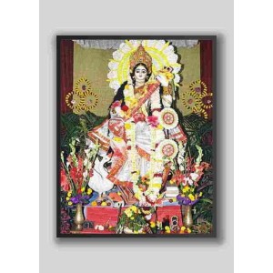 HI Tech Sales Saraswati Maa wood laminater Photo for wall hanging/gift/temple/puja room/home decor HI Tech Sales Saraswati Maa wood laminater Photo for wall hanging/gift/temple/puja room/home decor