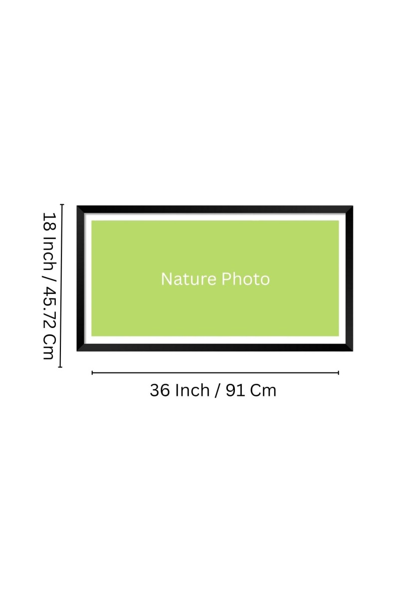 Nature Landscape Floating Frame Scenery Digital Print - (I5713) - 18x36 inch Modern Nature Wall Art for Living Room, Bedroom, Office, Hotels, Drawing Room