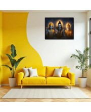 Lord Brahma VISHNU Mahesh Laminated Photo - 11x13 Inches, Divine Blessings For Home & Office And Temple Decoration (F16051)