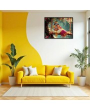 Lord RadhaKrishna Laminated Photo - 9x11 Inches, Divine Blessings For Home & Office And Temple Decoration (F16086)