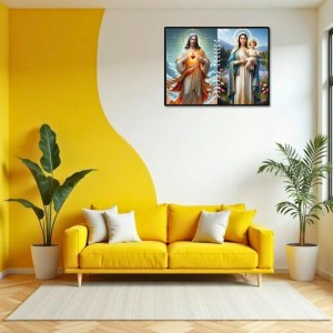 Jesus Christ-Mother Mary Laminated Photo - 7x9 Inches, Divine Blessings For Home & Office And Temple Decoration (F16257) Jesus Christ-Mother Mary Laminated Photo - 7x9 Inches, Divine Blessings For Home & Office And Temple Decoration (F16257)