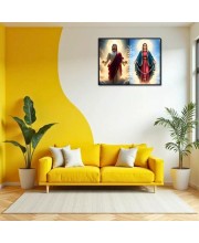 Jesus Christ-Our Lady Of Grace Laminated Photo - 7x9 Inches, Divine Blessings For Home & Office And Temple Decoration (F16288)