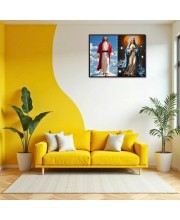 Jesus Christ-Our Lady Of Grace Laminated Photo - 7x9 Inches, Divine Blessings For Home & Office And Temple Decoration (F16391)
