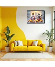 Lord Vishnu Shankar Laminated Photo - 11x13 Inches, Divine Blessings For Home & Office And Temple Decoration (F16059)