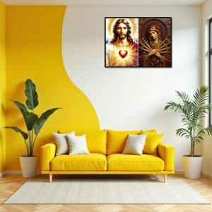 Jesus Christ-Our Lady Of Sorrows Laminated Photo - 7x9 Inches, Divine Blessings For Home & Office And Temple Decoration (F16348) Jesus Christ-Our Lady Of Sorrows Laminated Photo - 7x9 Inches, Divine Blessings For Home & Office And Temple Decoration (F16348)