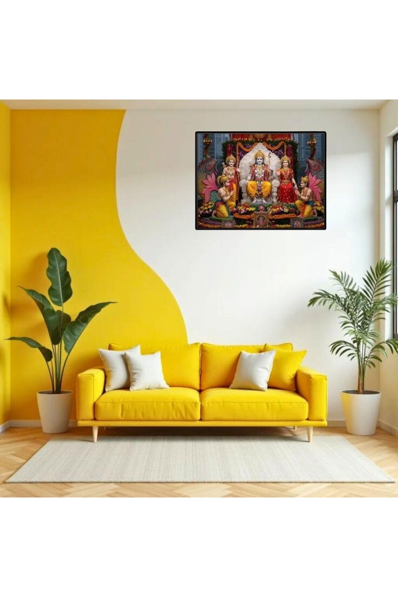 Lord RamSiya Laminated Photo - 9x11 Inches, Divine Blessings For Home & Office And Temple Decoration (F16080)