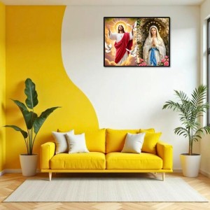 Jesus Christ-Our Lady Of Rosary Laminated Photo - 7x9 Inches, Divine Blessings For Home & Office And Temple Decoration (F16283) Jesus Christ-Our Lady Of Rosary Laminated Photo - 7x9 Inches, Divine Blessings For Home & Office And Temple Decoration (F16283)
