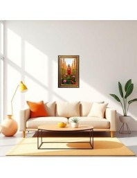 Lord Hanuman Digital Golden Balck Color Photo Frame | Hindu Religious Wall Decor | 16x22 Inches - Inspirational Wall Art For Office, Home Decor - Ideal Spiritual Gift (F16563)