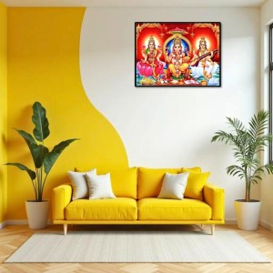 Lord Ganesha Maa Laxmi Sarswati Laminated Photo - 7x9 Inches, Divine Blessings For Home & Office And Temple Decoration (F16140) Lord Ganesha Maa Laxmi Sarswati Laminated Photo - 7x9 Inches, Divine Blessings For Home & Office And Temple Decoration (F16140)