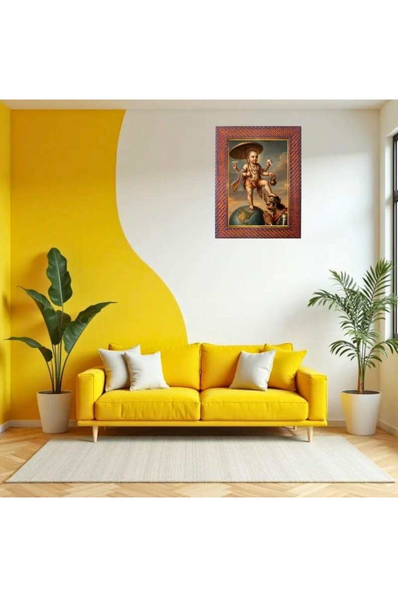 Vamana Avatar Photo Frame 10x14 Inch Religious Wall & Table Decor Frame | Vamana Avatar Spiritual Photo Frame For Home, Temple & Office | Decorative Hindu God & Goddess Frame (Pack Of 1) (F18430)