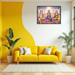Lord Ganesha Maa Laxmi Sarswati Laminated Photo - 7x9 Inches, Divine Blessings For Home & Office And Temple Decoration (F16142) Lord Ganesha Maa Laxmi Sarswati Laminated Photo - 7x9 Inches, Divine Blessings For Home & Office And Temple Decoration (F16142)
