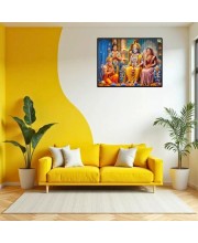 Lord RamSiya Laxman Laminated Photo - 7x9 Inches, Divine Blessings For Home & Office And Temple Decoration (F16114)