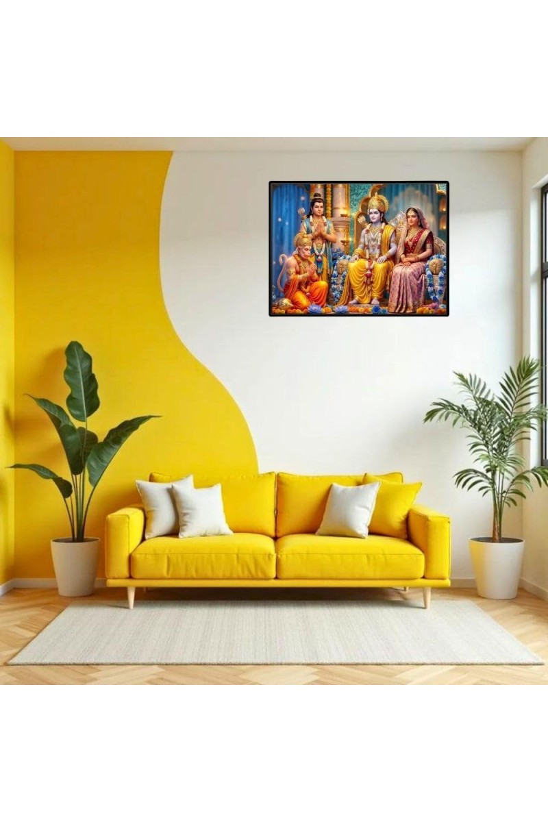 Lord RamSiya Laxman Laminated Photo - 7x9 Inches, Divine Blessings For Home & Office And Temple Decoration (F16114)