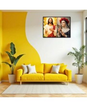 Jesus Christ-St. Therese Of Lisieux Laminated Photo - 7x9 Inches, Divine Blessings For Home & Office And Temple Decoration (F16401)