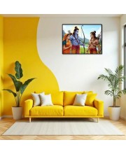Lord RamSita,Lakshmana Laminated Photo - 11x13 Inches, Divine Blessings For Home & Office And Temple Decoration (F16048)