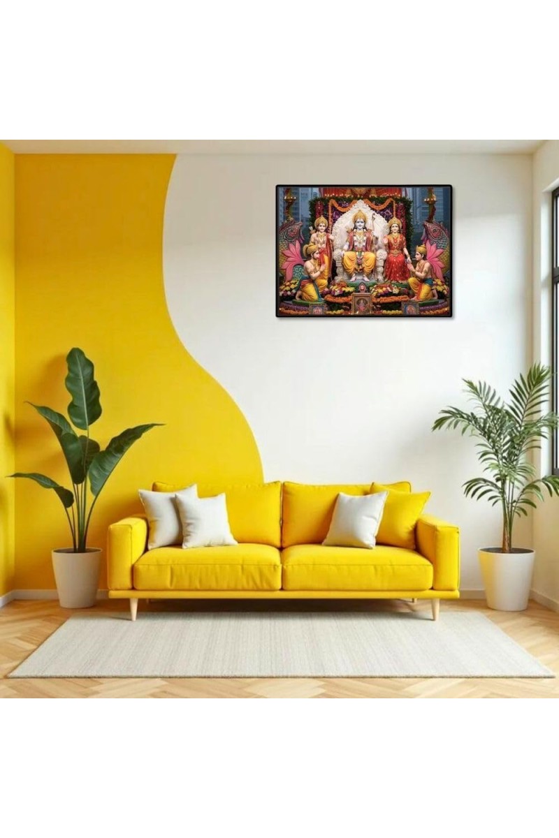 Lord RamSiya Laxman Laminated Photo - 9x11 Inches, Divine Blessings For Home & Office And Temple Decoration (F16111)