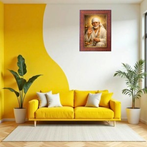 Lord Sai Baba Photo Frame 10x14 Inch Religious Wall & Table Decor Frame | Lord Sai Baba Spiritual Photo Frame For Home, Temple & Office | Decorative Hindu God & Goddess Frame (Pack Of 1) (F18283)