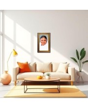 Sri Mata Amritanandamayi Devi Digital Golden Balck Color Photo Frame | Hindu Religious Wall Decor | 10x16 Inches - Inspirational Wall Art For Office, Home Decor - Ideal Spiritual Gift (F16634)