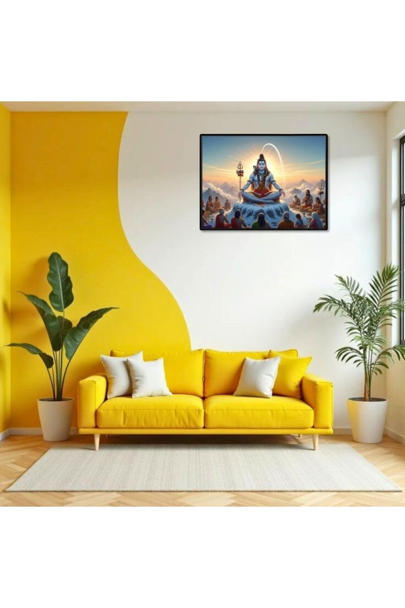 Lord Shiva Laminated Photo - 11x13 Inches, Divine Blessings For Home & Office And Temple Decoration (F16063)