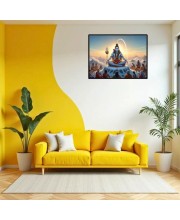 Lord Shiva Laminated Photo - 11x13 Inches, Divine Blessings For Home & Office And Temple Decoration (F16098)