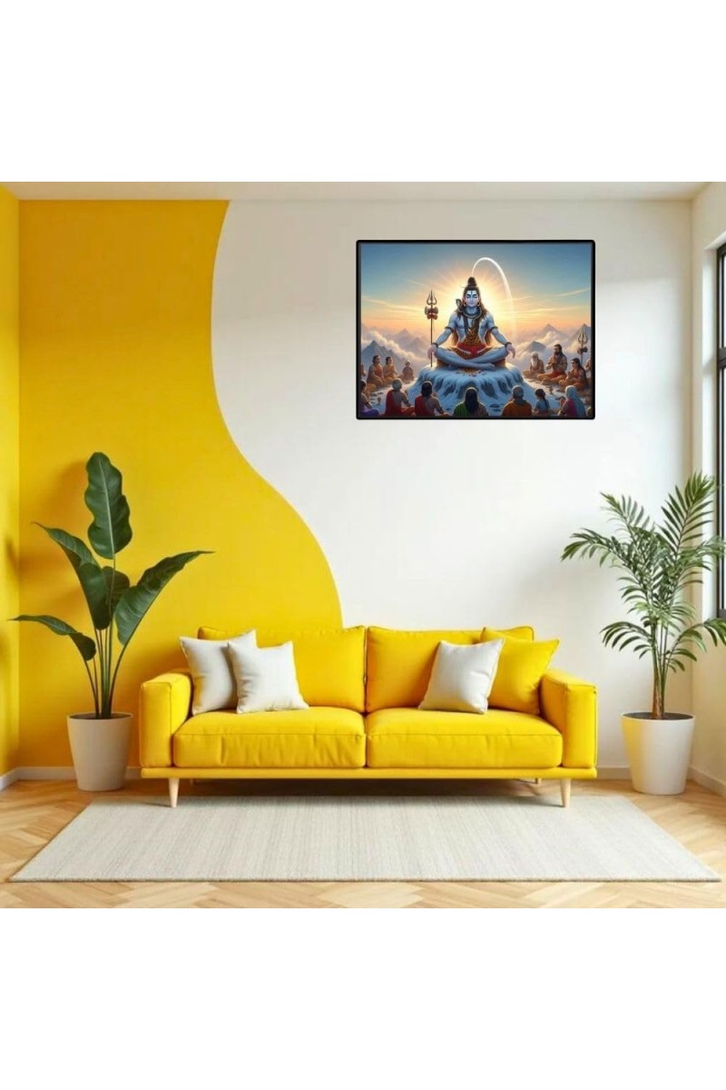 Lord Shiva Laminated Photo - 11x13 Inches, Divine Blessings For Home & Office And Temple Decoration (F16098)
