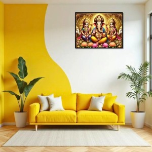 Lord Ganesha Maa Laxmi Saraswati Laminated Photo - 7x9 Inches, Divine Blessings For Home & Office And Temple Decoration (F16131) Lord Ganesha Maa Laxmi Saraswati Laminated Photo - 7x9 Inches, Divine Blessings For Home & Office And Temple Decoration (F16131)