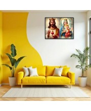 Jesus Christ-Our Lady Of Velankanni Laminated Photo - 7x9 Inches, Divine Blessings For Home & Office And Temple Decoration (F16387)