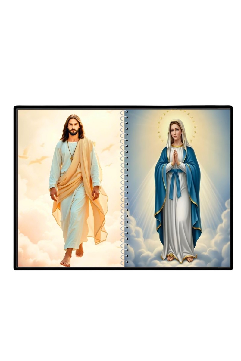 Jesus Christ-Our Lady Of Grace Laminated Photo - 7x9 Inches, Divine Blessings For Home & Office And Temple Decoration (F16398)