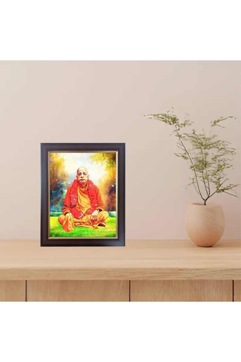 Hitech Sales Swami Prabhu pada Photo Frame for Pooja Room, Temple Decor, Home Decoration and Gift (Wall and Tabletop, Rectangular, Polystyrene Frame, Printed Photo, 24 x 29 cm, Black)