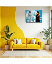 Jesus Christ-St. Therese Of Lisieux Laminated Photo - 7x9 Inches, Divine Blessings For Home & Office And Temple Decoration (F16250)