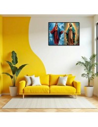 Esus Christ - Blessed Virgin Mary Laminated Photo - 9x11 Inches, Divine Blessings For Home & Office And Temple Decoration (F16428)