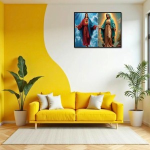 Esus Christ - Blessed Virgin Mary Laminated Photo - 7x9 Inches, Divine Blessings For Home & Office And Temple Decoration (F16428) Esus Christ - Blessed Virgin Mary Laminated Photo - 7x9 Inches, Divine Blessings For Home & Office And Temple Decoration (F16428)