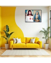 Jesus Christ-Our Lady Of Sorrows Laminated Photo - 7x9 Inches, Divine Blessings For Home & Office And Temple Decoration (F16340)