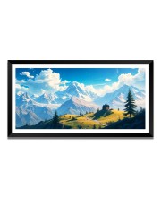 Nature Landscape Floating Frame Scenery Digital Print - (I5775) - 12x24 inch Modern Nature Wall Art for Living Room, Bedroom, Office, Hotels, Drawing Room