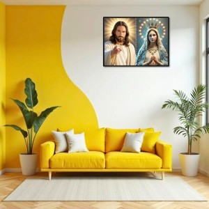 Esus Christ - Blessed Virgin Mary Laminated Photo - 5x7 Inches, Divine Blessings For Home & Office And Temple Decoration (F16434) Esus Christ - Blessed Virgin Mary Laminated Photo - 5x7 Inches, Divine Blessings For Home & Office And Temple Decoration (F16434)